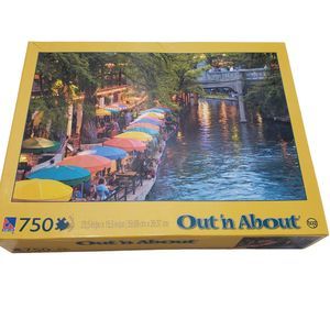 NEW "Out 'n About" 750 Piece Jigsaw Puzzle (lunch on the river bend)